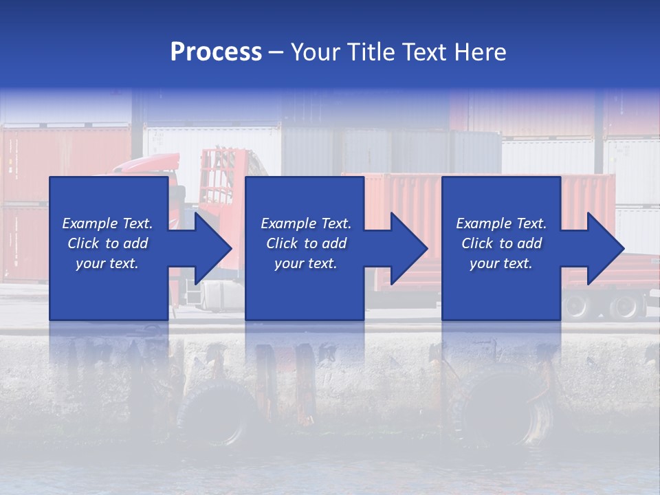 A Red Truck Is Parked Next To A Body Of Water PowerPoint Template