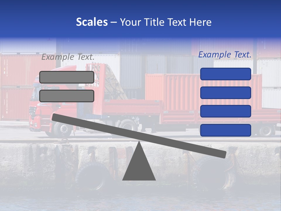 A Red Truck Is Parked Next To A Body Of Water PowerPoint Template