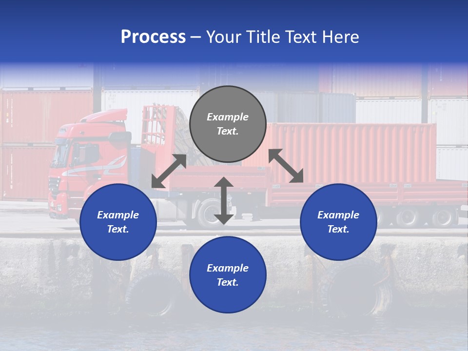 A Red Truck Is Parked Next To A Body Of Water PowerPoint Template