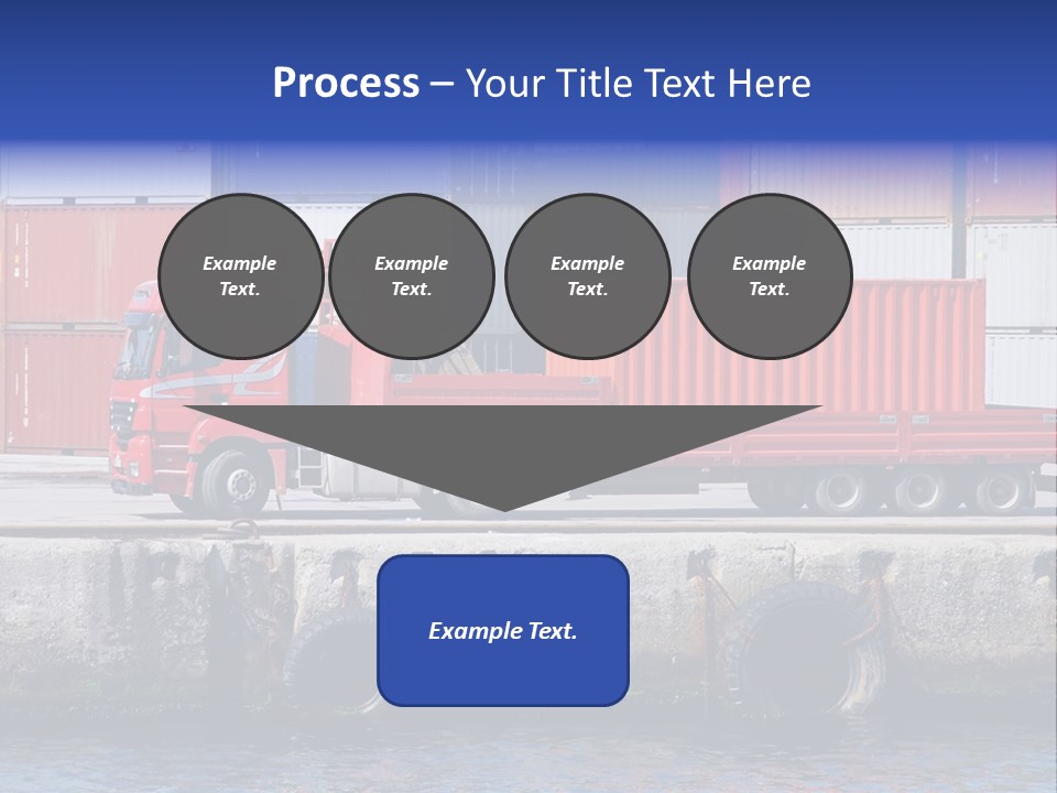 A Red Truck Is Parked Next To A Body Of Water PowerPoint Template
