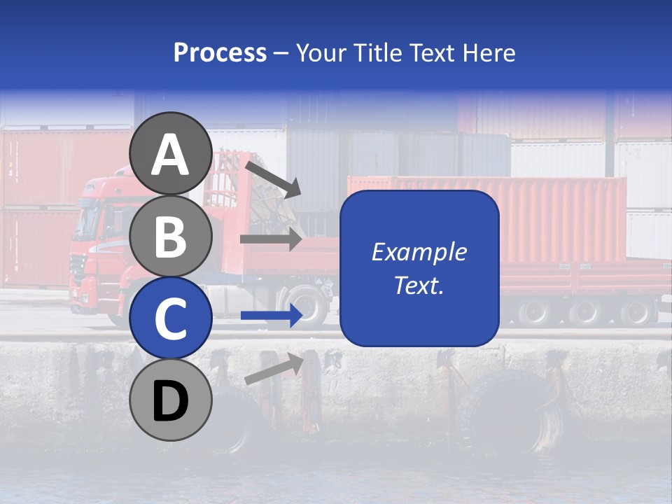 A Red Truck Is Parked Next To A Body Of Water PowerPoint Template