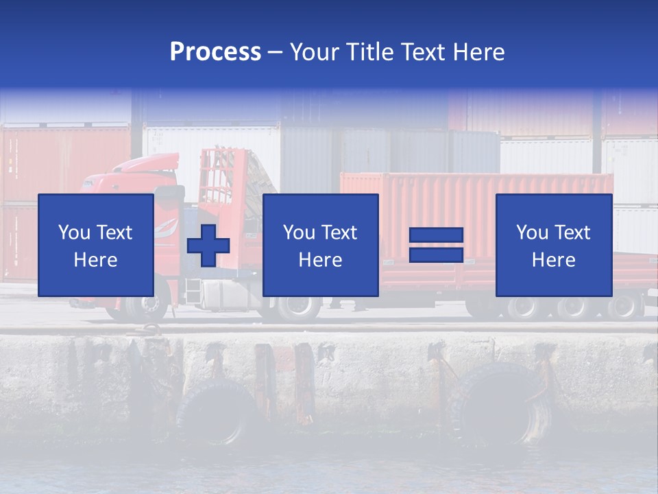 A Red Truck Is Parked Next To A Body Of Water PowerPoint Template