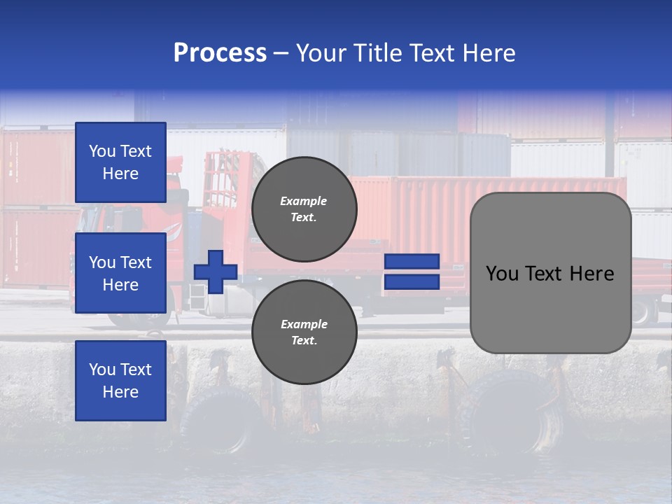 A Red Truck Is Parked Next To A Body Of Water PowerPoint Template