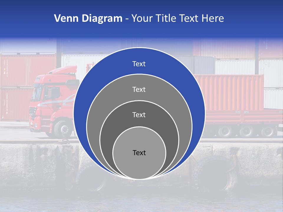 A Red Truck Is Parked Next To A Body Of Water PowerPoint Template