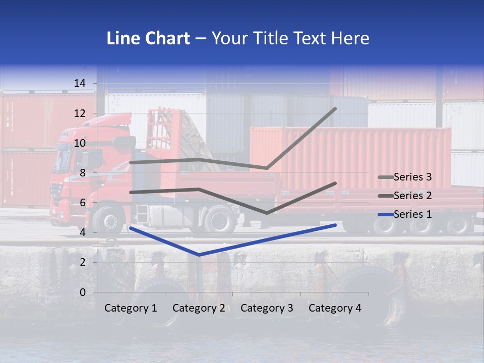 A Red Truck Is Parked Next To A Body Of Water PowerPoint Template