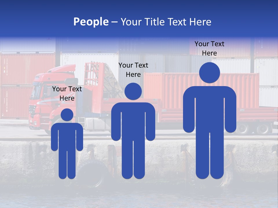 A Red Truck Is Parked Next To A Body Of Water PowerPoint Template