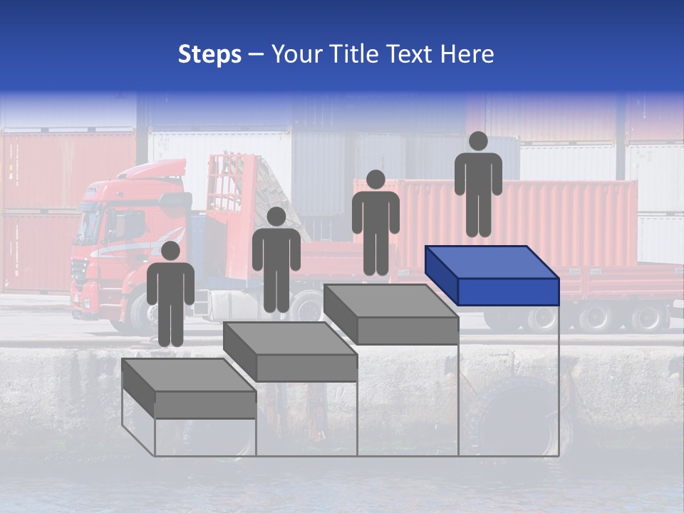 A Red Truck Is Parked Next To A Body Of Water PowerPoint Template