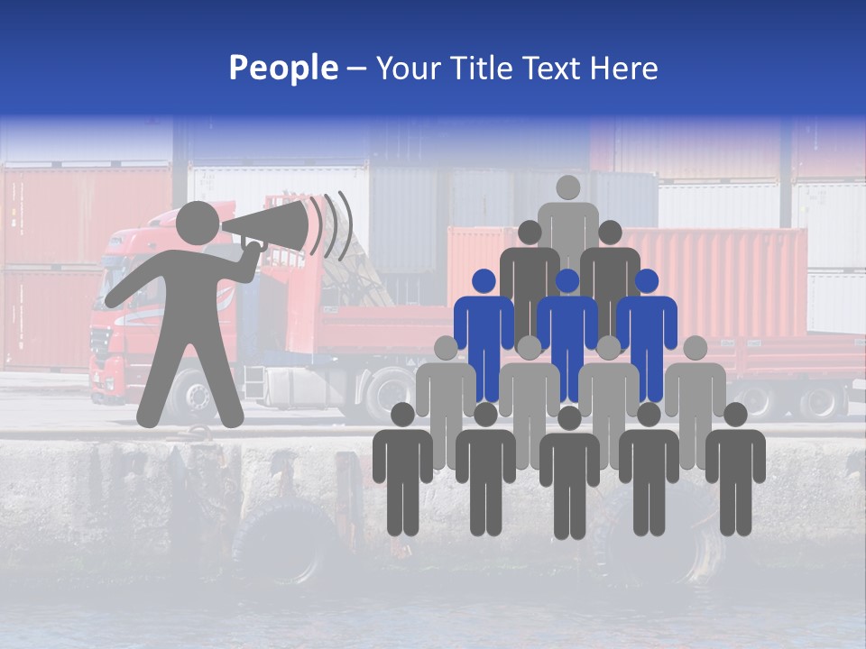 A Red Truck Is Parked Next To A Body Of Water PowerPoint Template