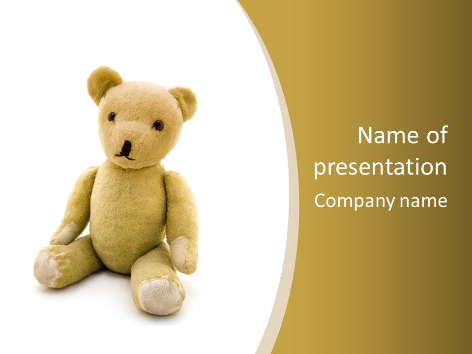 Childhood Torn Bear PowerPoint Template