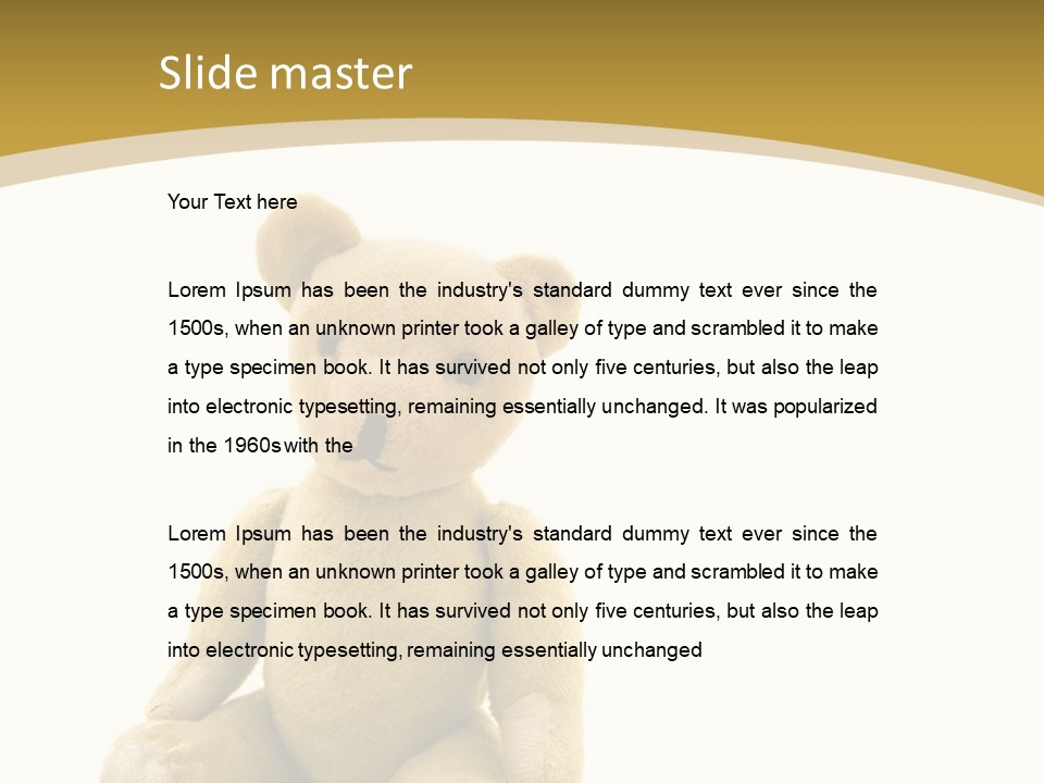 Childhood Torn Bear PowerPoint Template