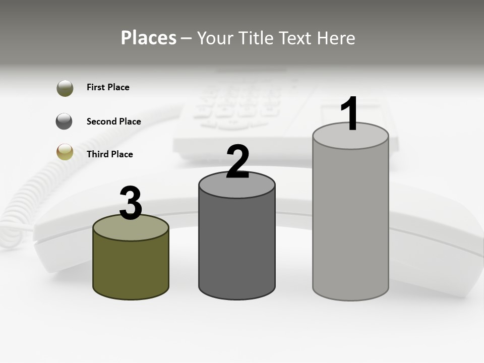 A White Telephone Sitting On Top Of A Table PowerPoint Template