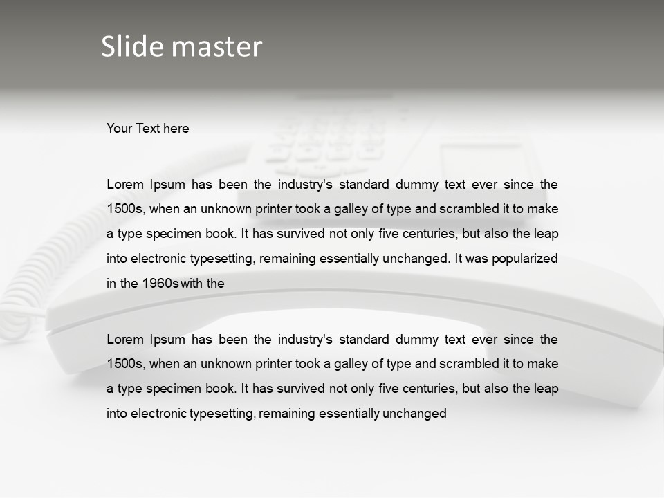 A White Telephone Sitting On Top Of A Table PowerPoint Template