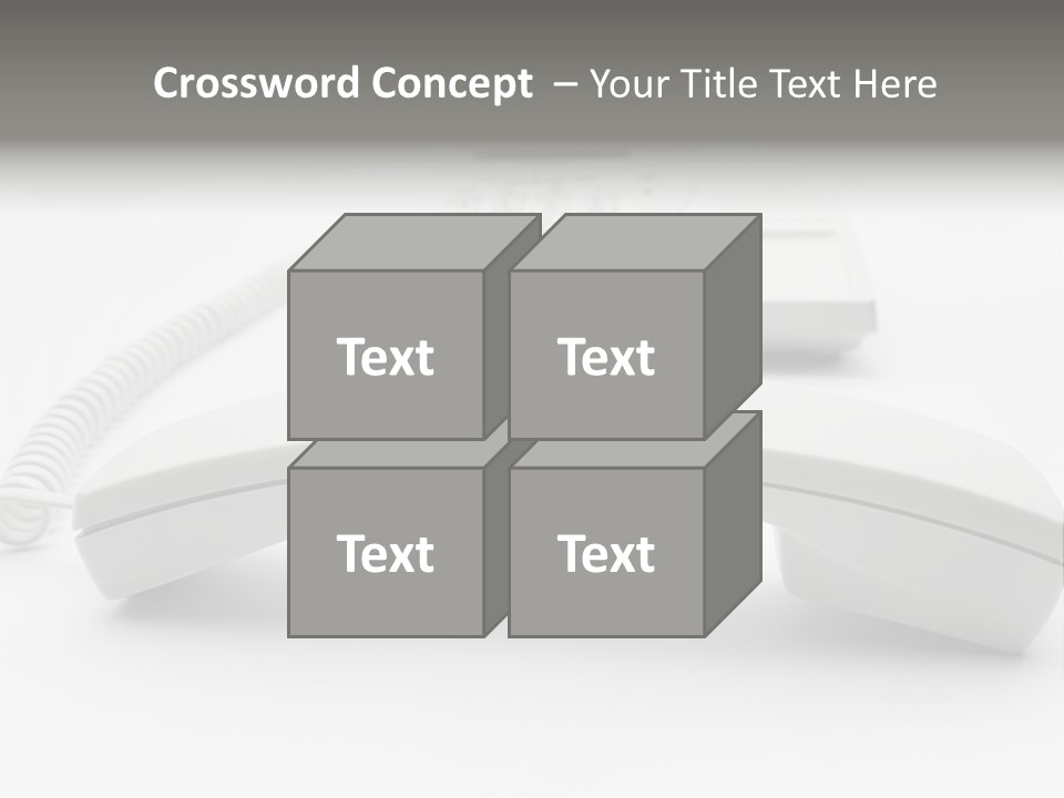 A White Telephone Sitting On Top Of A Table PowerPoint Template
