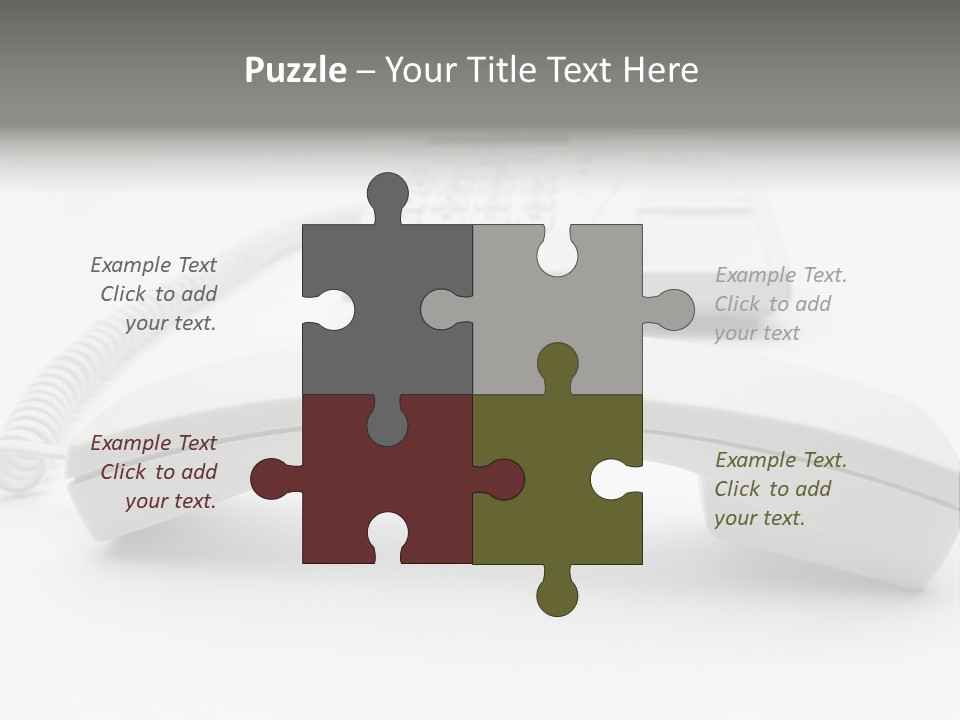 A White Telephone Sitting On Top Of A Table PowerPoint Template