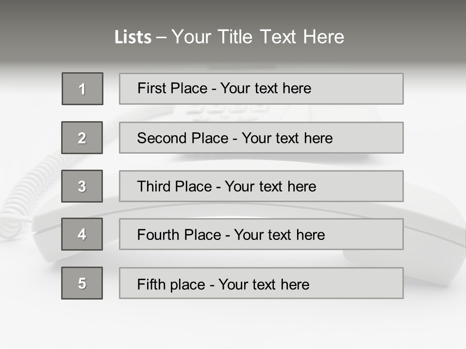 A White Telephone Sitting On Top Of A Table PowerPoint Template