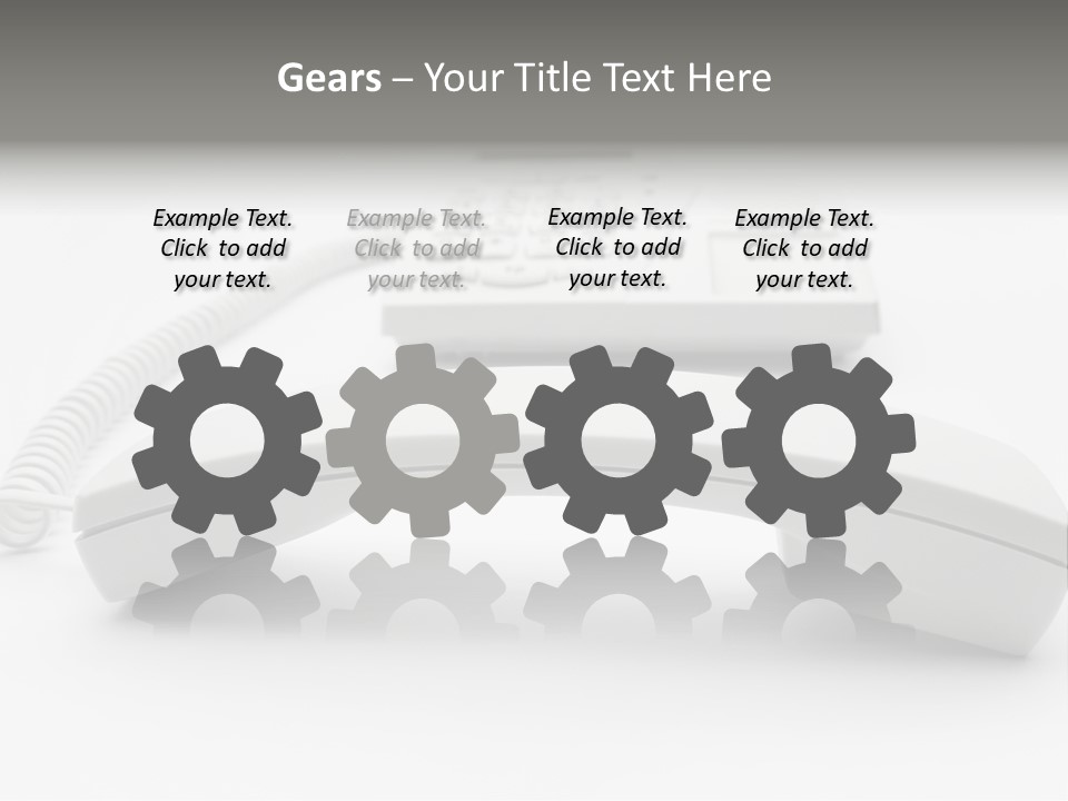 A White Telephone Sitting On Top Of A Table PowerPoint Template