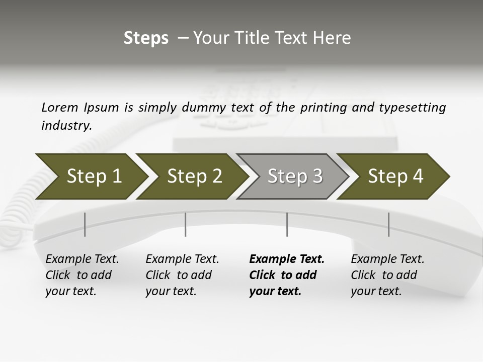 A White Telephone Sitting On Top Of A Table PowerPoint Template