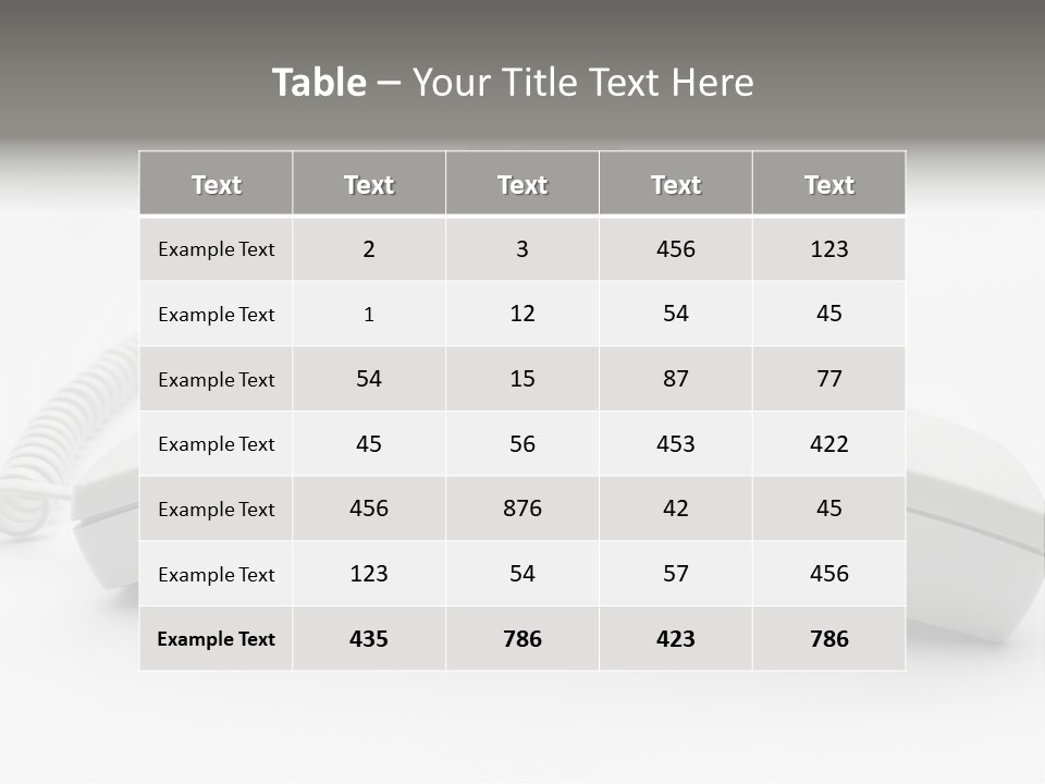 A White Telephone Sitting On Top Of A Table PowerPoint Template