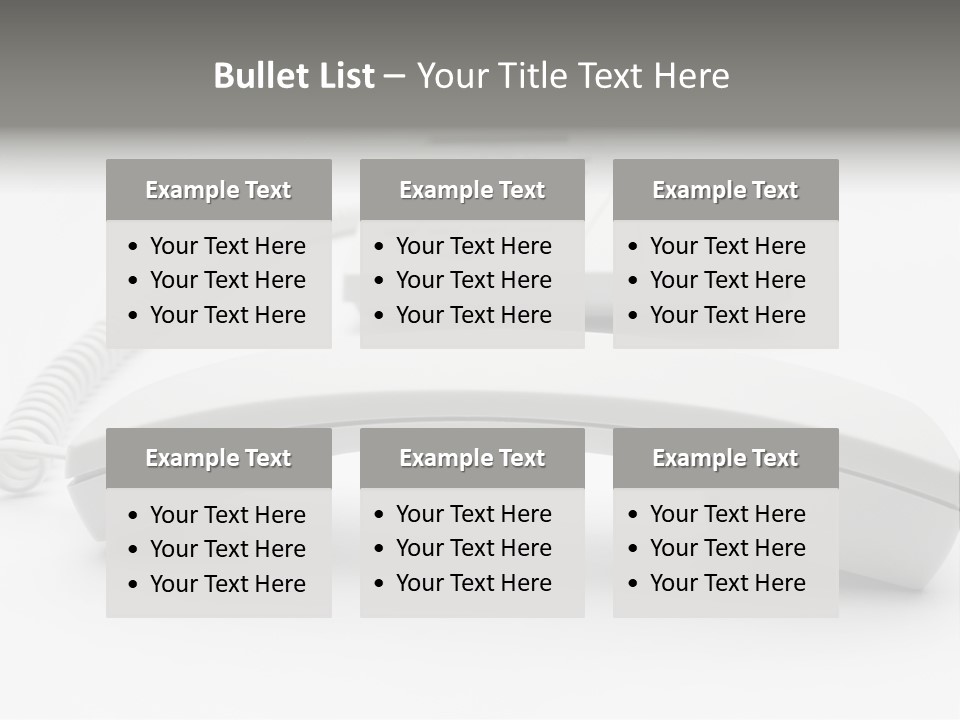 A White Telephone Sitting On Top Of A Table PowerPoint Template