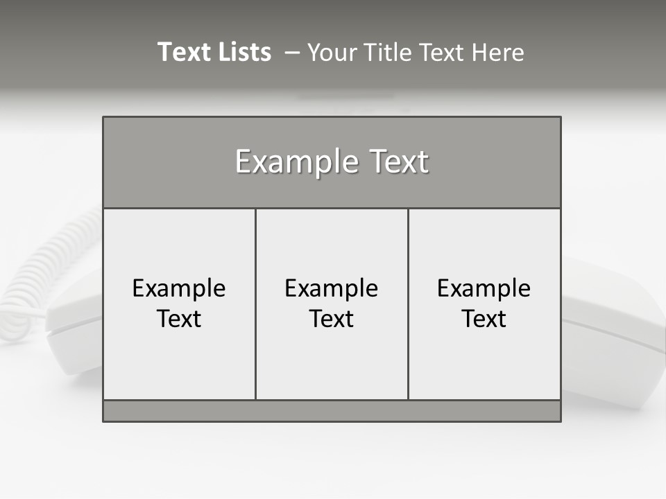 A White Telephone Sitting On Top Of A Table PowerPoint Template