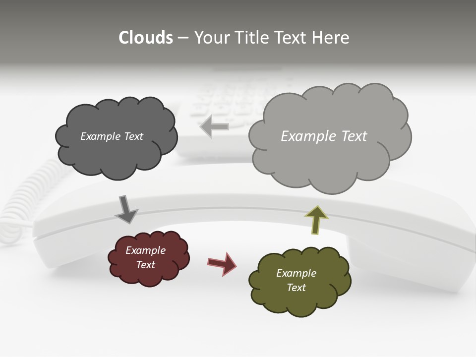 A White Telephone Sitting On Top Of A Table PowerPoint Template