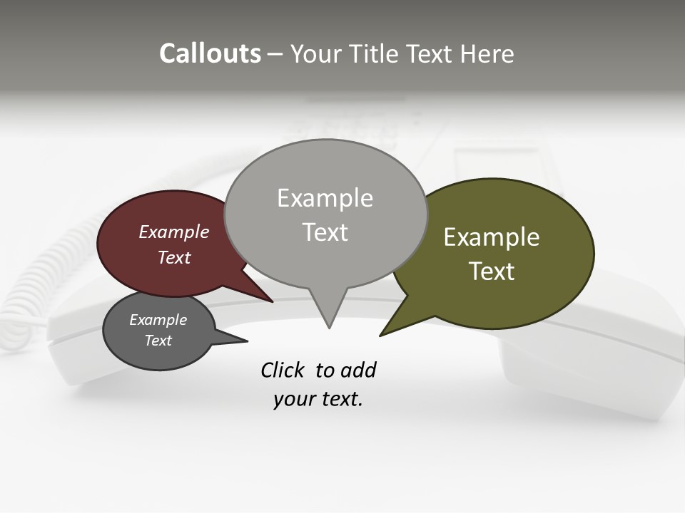 A White Telephone Sitting On Top Of A Table PowerPoint Template