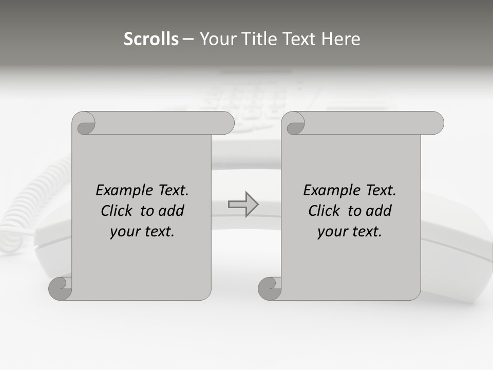 A White Telephone Sitting On Top Of A Table PowerPoint Template