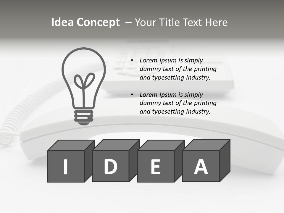 A White Telephone Sitting On Top Of A Table PowerPoint Template