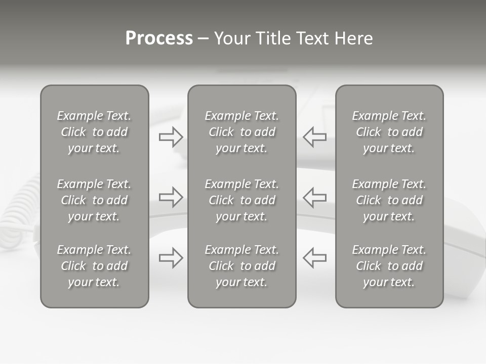 A White Telephone Sitting On Top Of A Table PowerPoint Template
