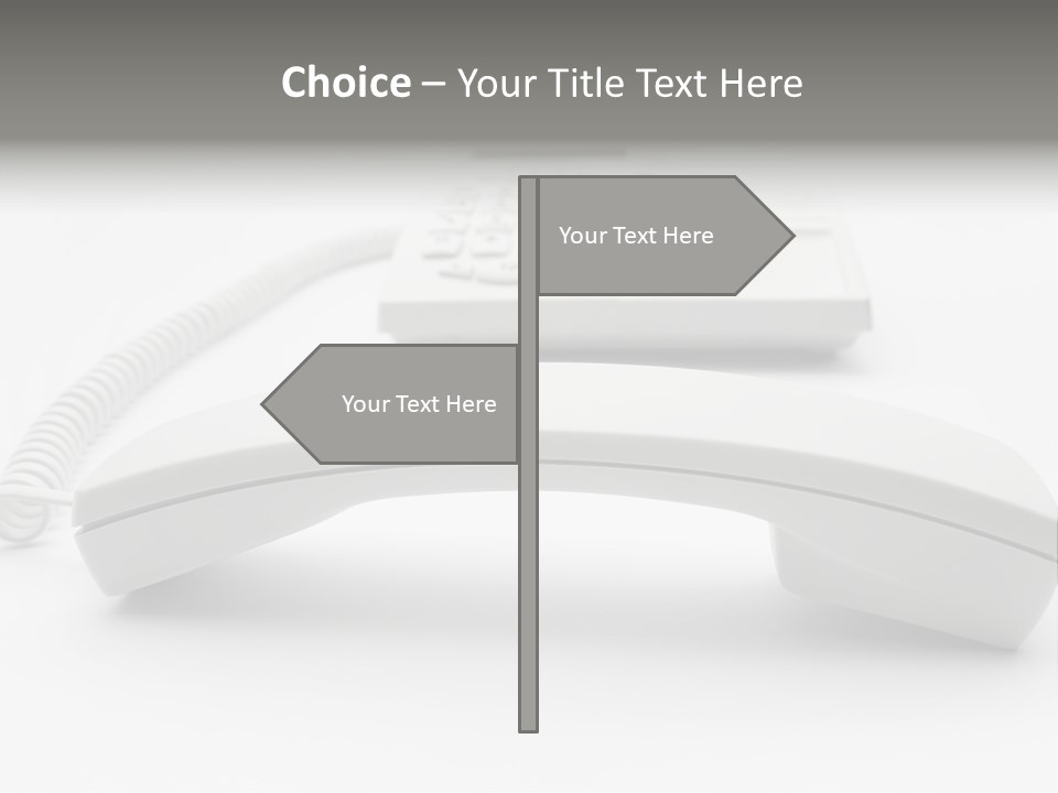 A White Telephone Sitting On Top Of A Table PowerPoint Template