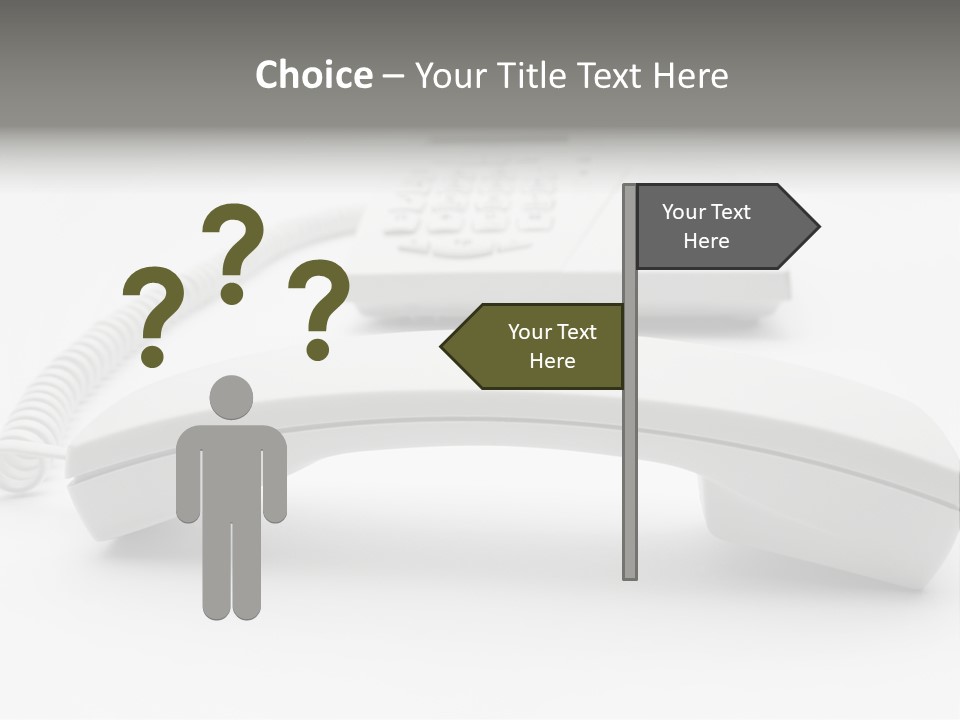 A White Telephone Sitting On Top Of A Table PowerPoint Template