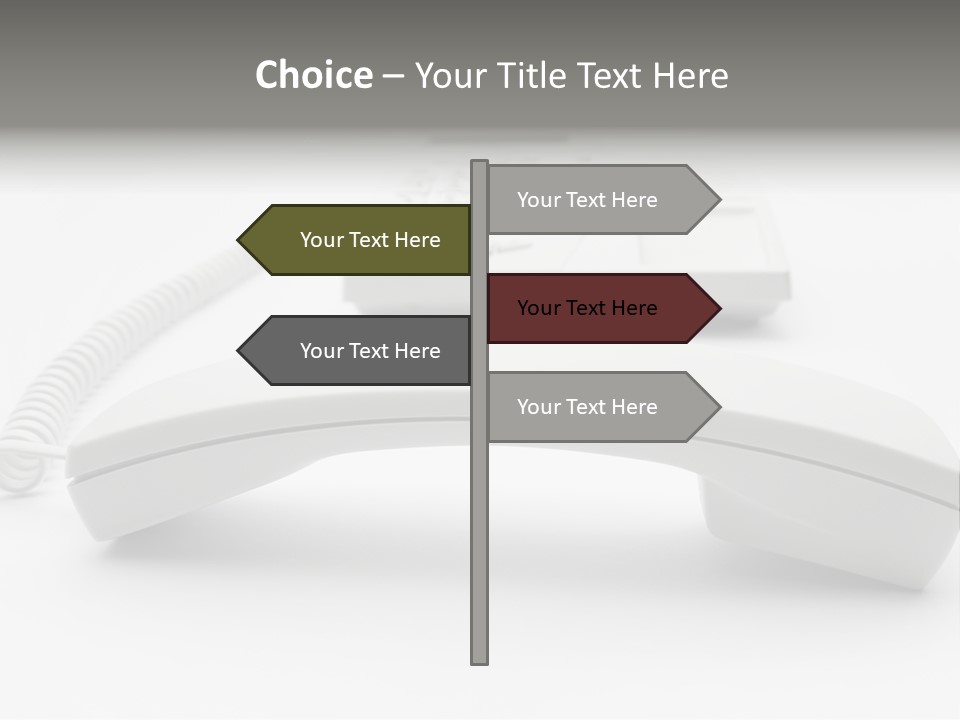 A White Telephone Sitting On Top Of A Table PowerPoint Template