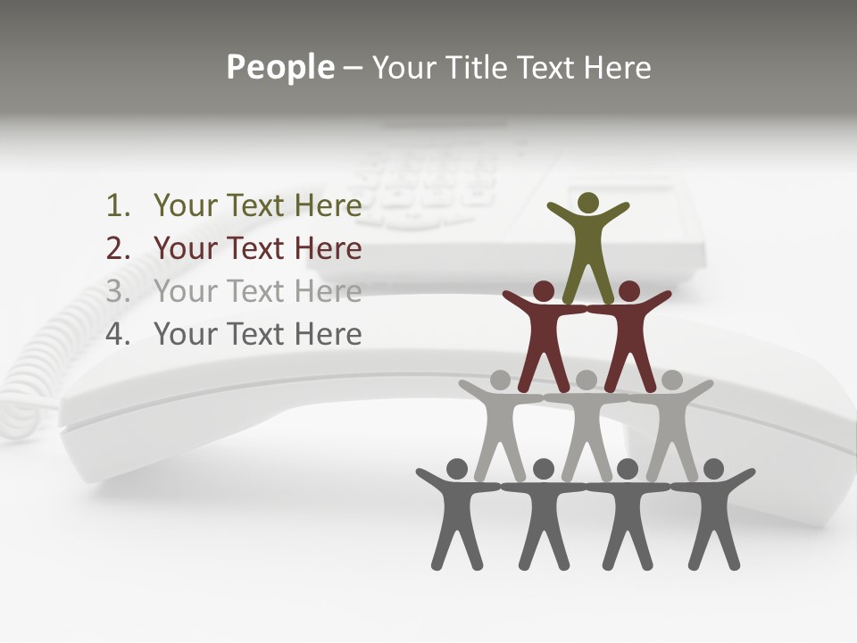 A White Telephone Sitting On Top Of A Table PowerPoint Template