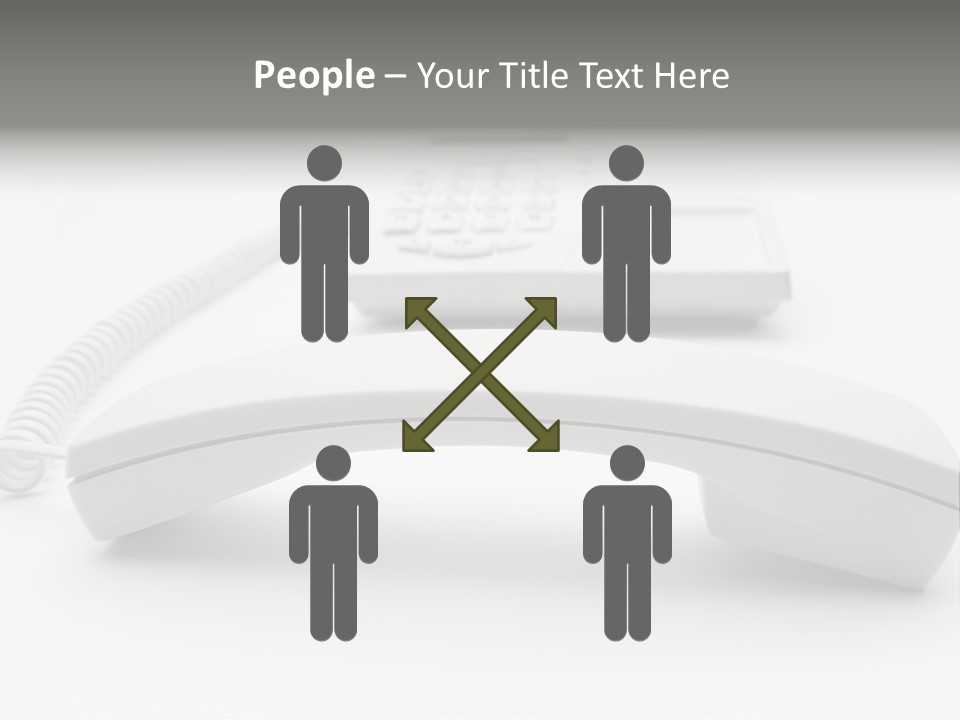 A White Telephone Sitting On Top Of A Table PowerPoint Template