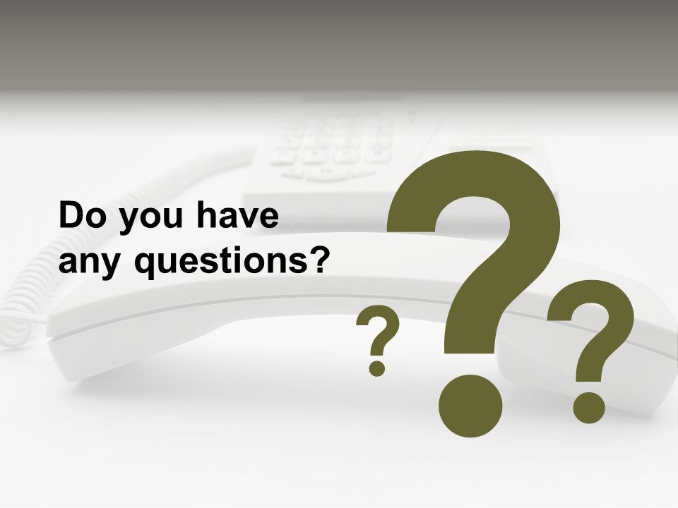 A White Telephone Sitting On Top Of A Table PowerPoint Template