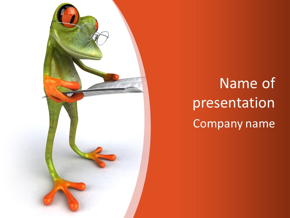 A Frog With Glasses Holding A Knife In His Hand PowerPoint Template