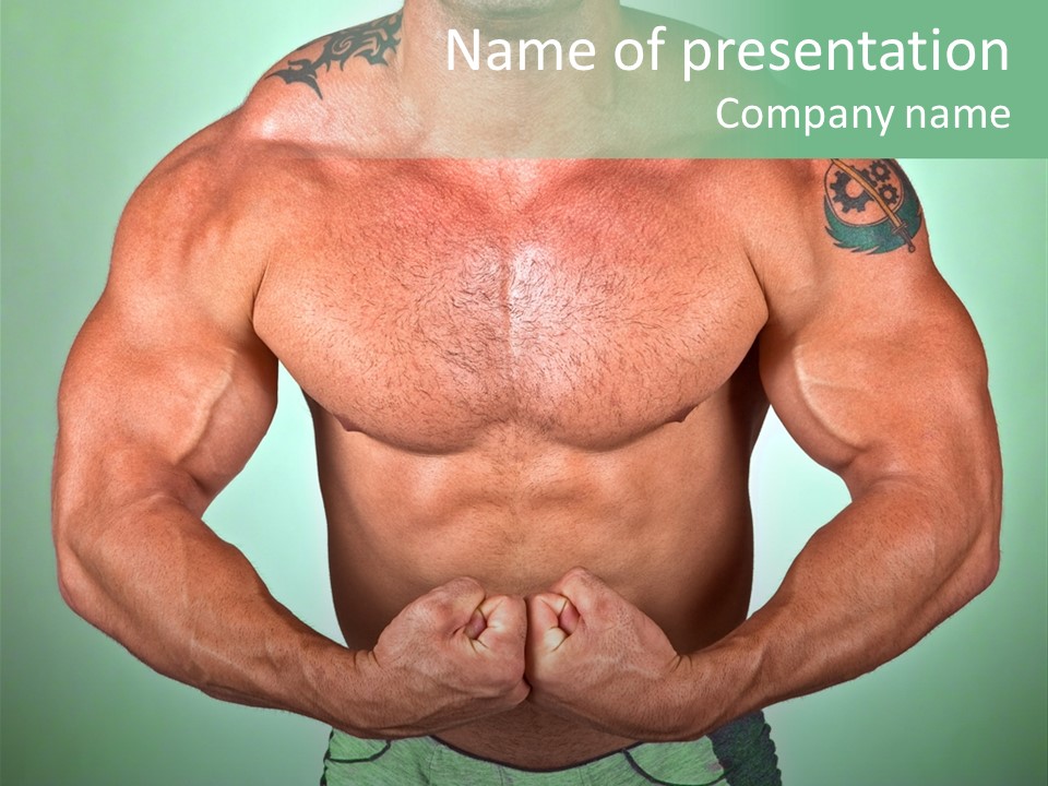 A Man With His Hands On His Chest PowerPoint Template