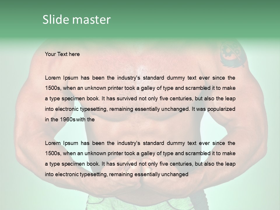 A Man With His Hands On His Chest PowerPoint Template