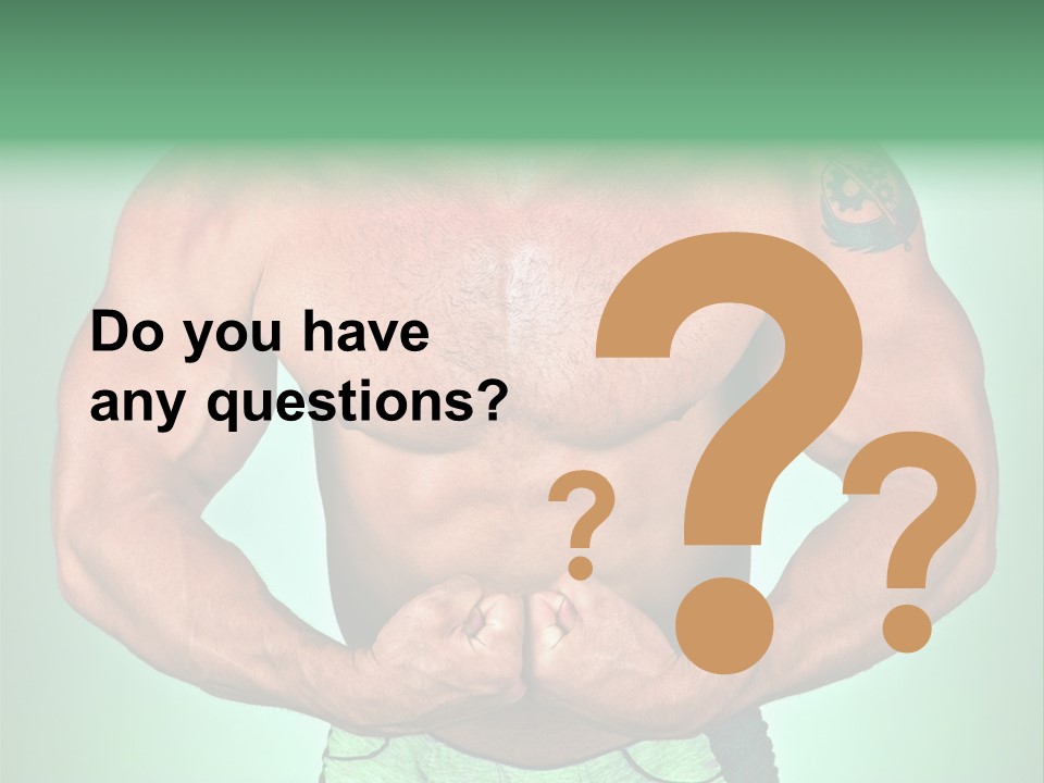 A Man With His Hands On His Chest PowerPoint Template