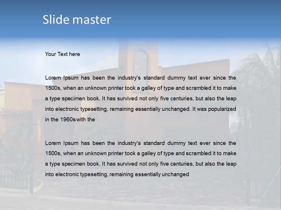 Tropical Pool Sky PowerPoint Template