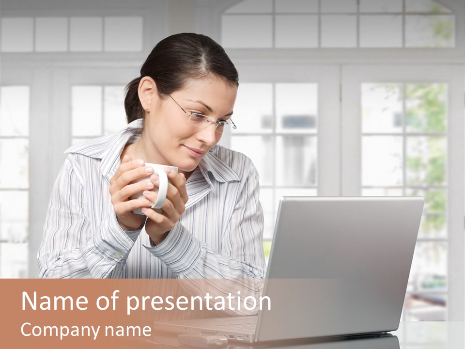 Computer Table Portrait PowerPoint Template