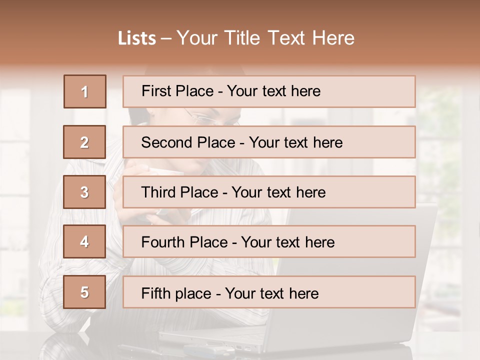 Computer Table Portrait PowerPoint Template