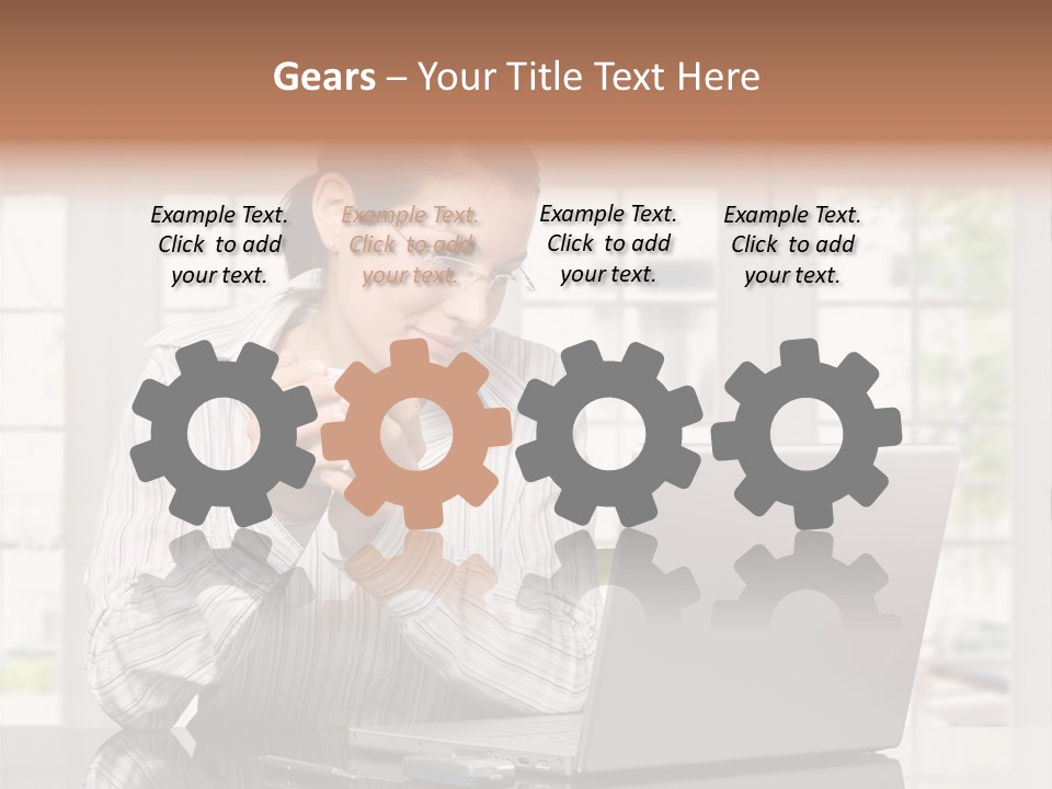 Computer Table Portrait PowerPoint Template