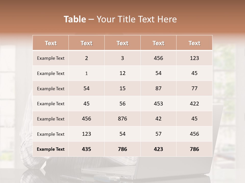 Computer Table Portrait PowerPoint Template