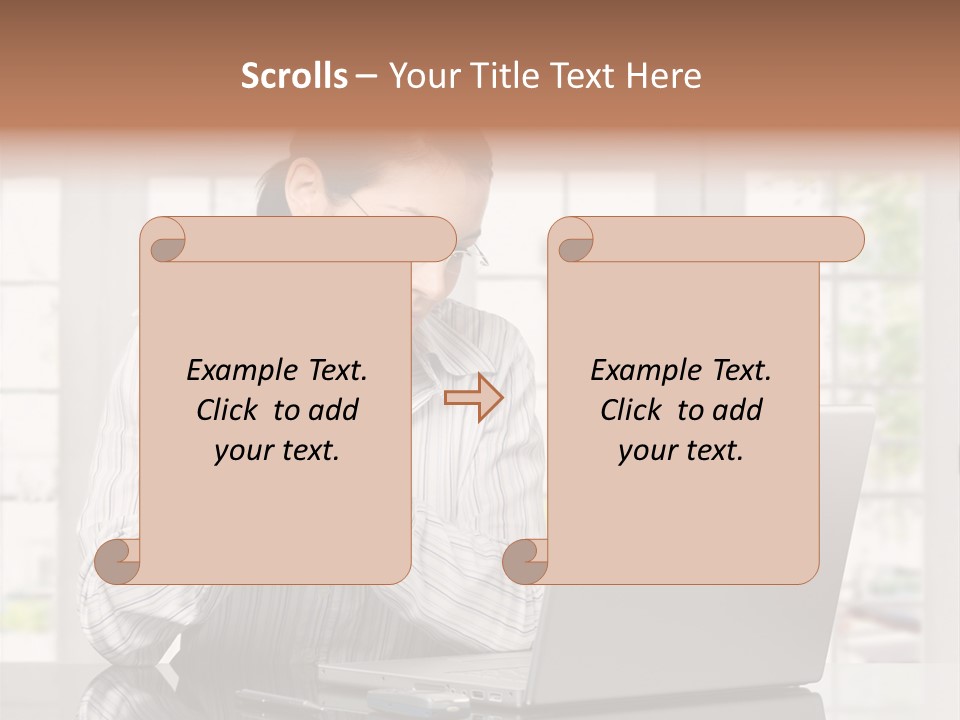 Computer Table Portrait PowerPoint Template