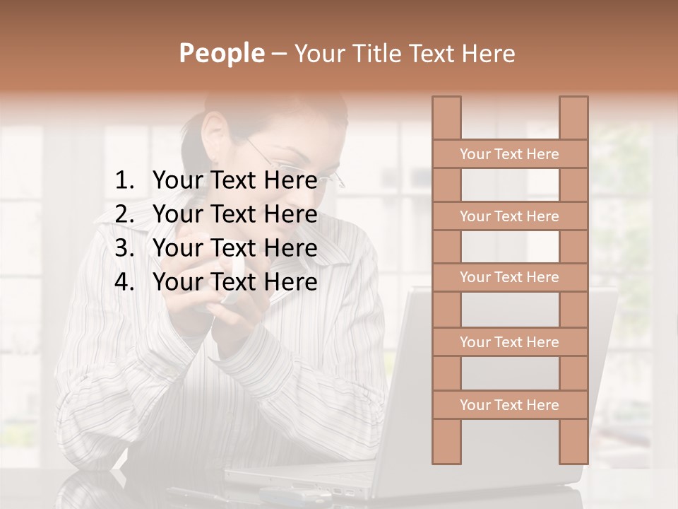 Computer Table Portrait PowerPoint Template