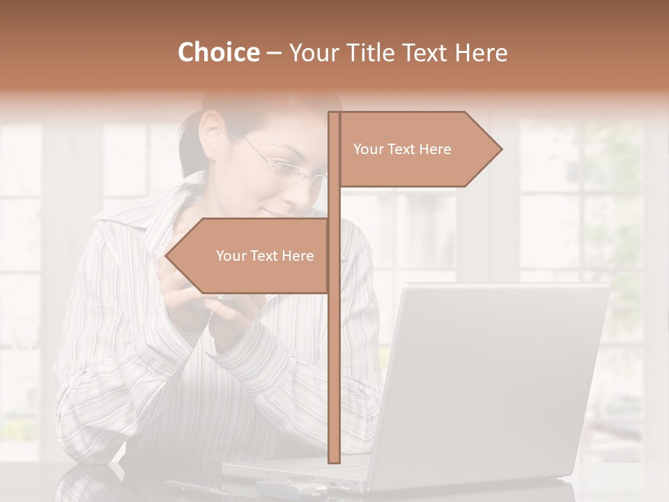 Computer Table Portrait PowerPoint Template