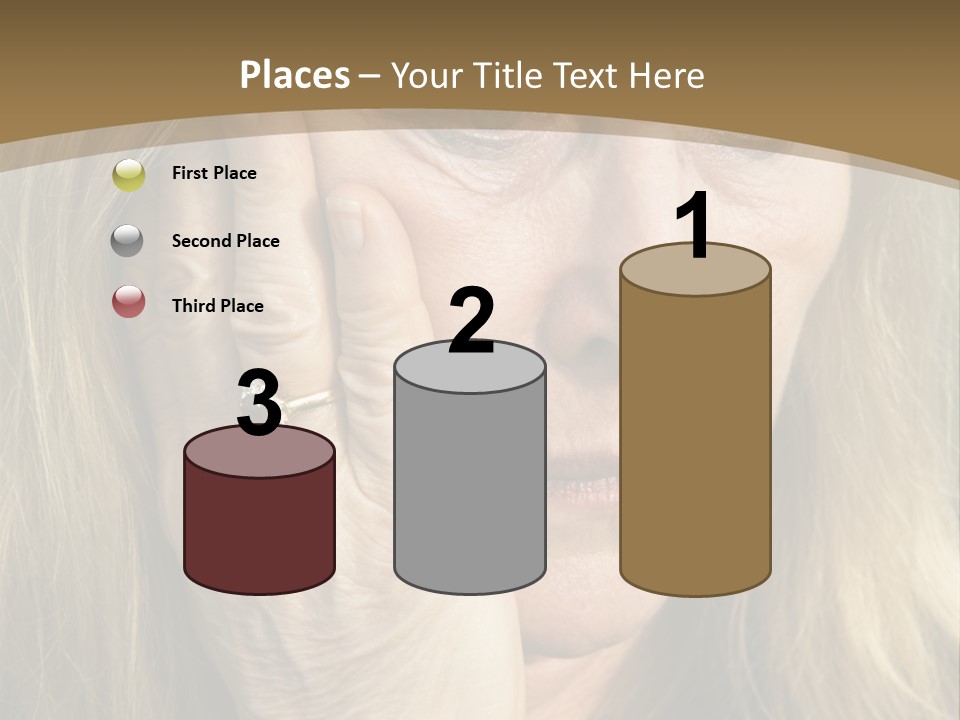 A Woman Holding Her Hand To Her Face PowerPoint Template