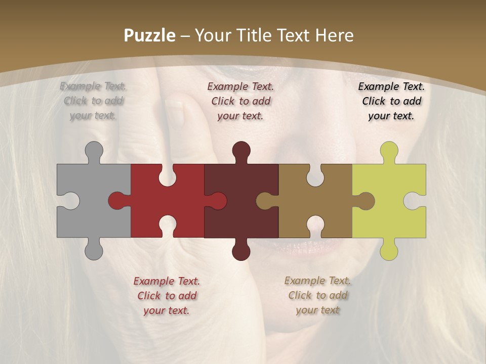 A Woman Holding Her Hand To Her Face PowerPoint Template