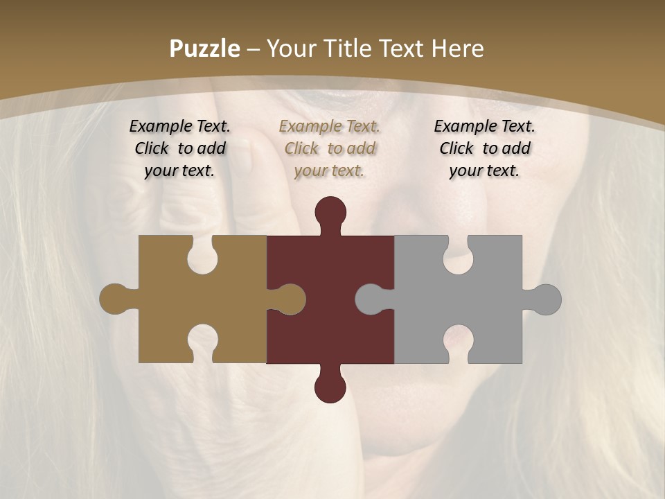 A Woman Holding Her Hand To Her Face PowerPoint Template